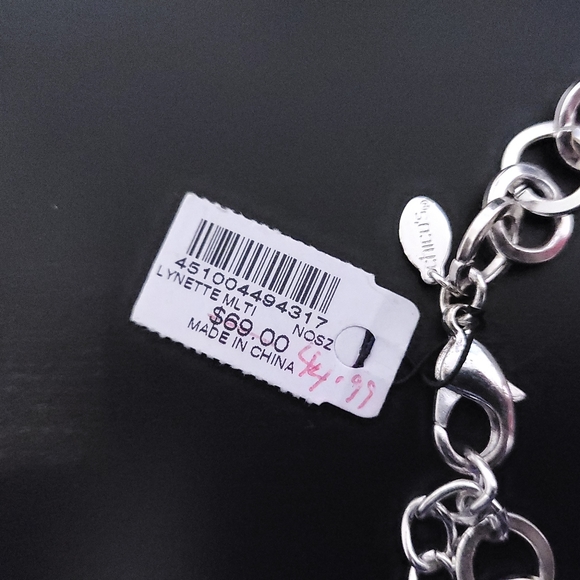 CHICOS Silver Tone Chunky Multi Chain Mail Necklace - Picture 3 of 4